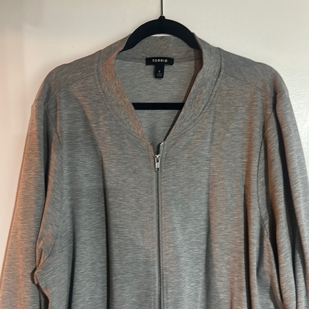 Torrid Gray Zip-Up Cardigan